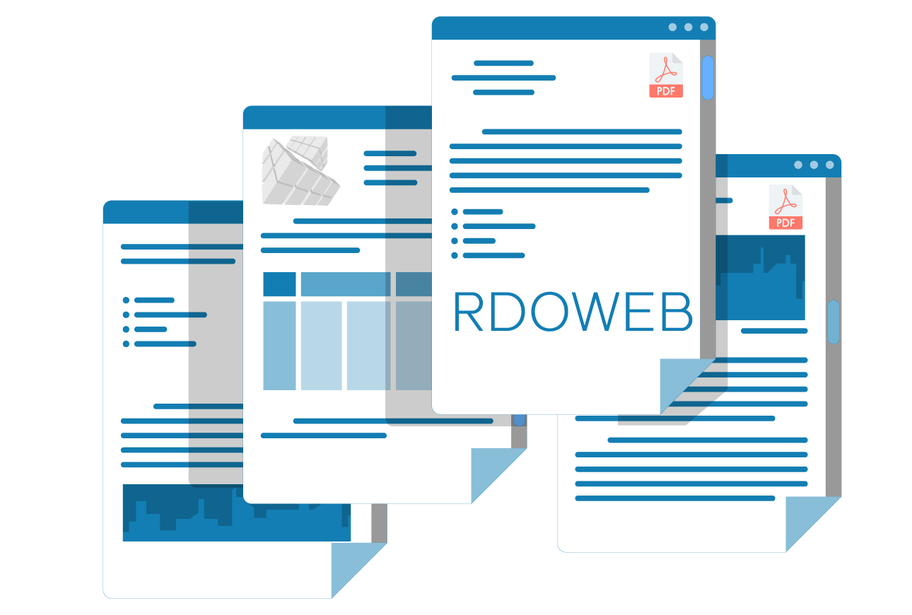 Imagem ilustrativa de PDF com diferentes formatos de quadros