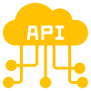 ìcone de API e conexões em nuvem