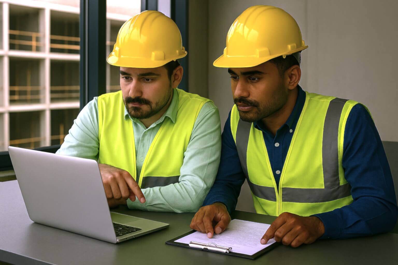 Dois trabalhores no computador