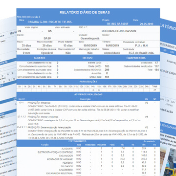 Três formulários do software RDOWEB, mostrando campos de informação preenchidos.