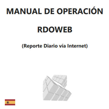Capa do manual do RDOWEB em fundo branco com letras pretas, com pequena bandeira do Reino Unido no canto inferior esquerdo.