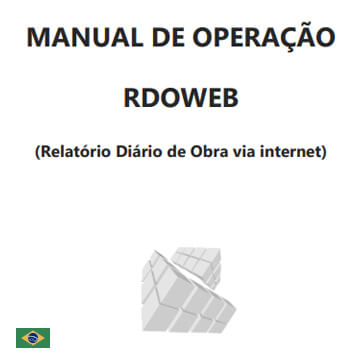 Capa do manual do RDOWEB em fundo branco com letras pretas, com pequena bandeira do Brasil no canto inferior esquerdo.