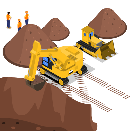 Retroescavadeira Movimento de terra, escavações